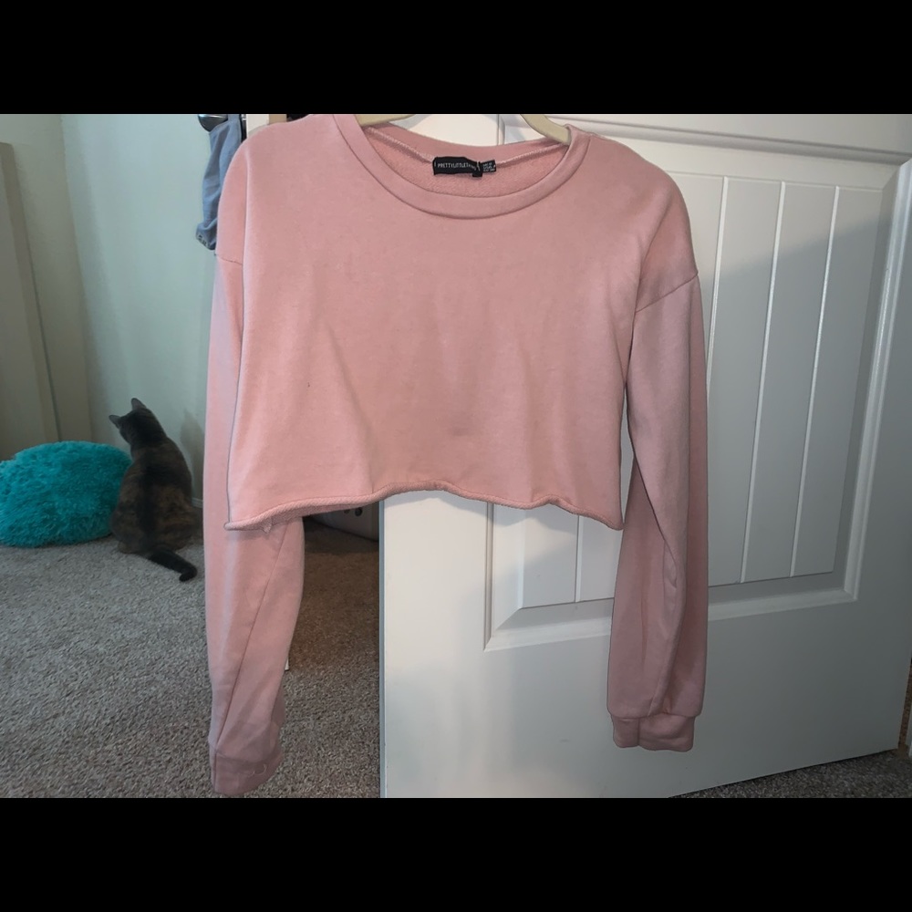 Pink Cropped Crewneck